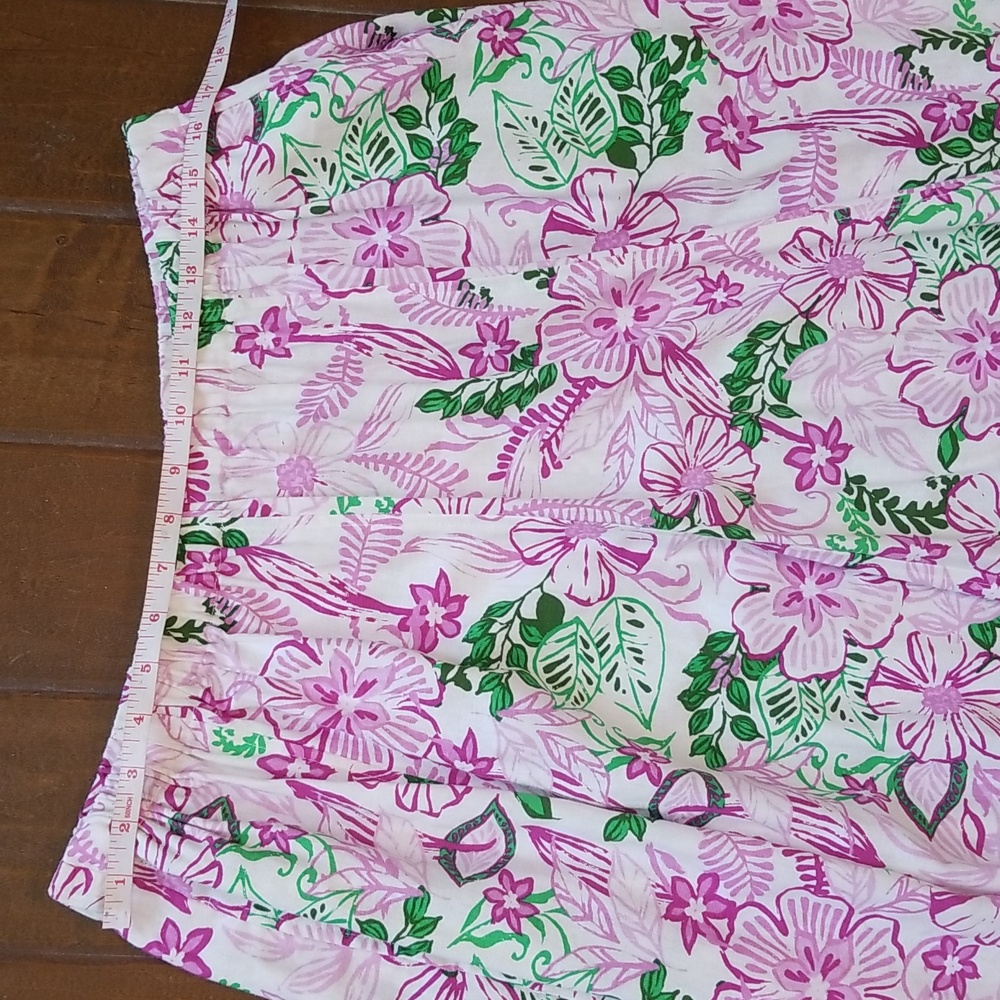 Woman Within Linen Blend Colorful Flowy Floral Midi Shirt Size Large - Picture 4 of 9